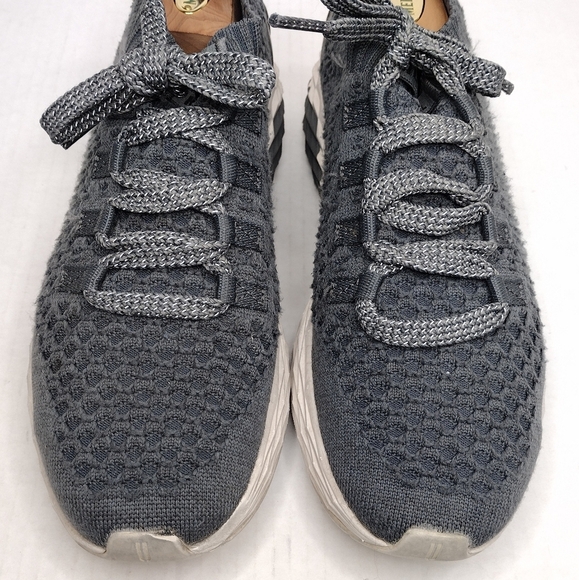 Nobull Unisex Gray Knit Lace Up Training Running Athletic Sneakers Shoes - Picture 8 of 15